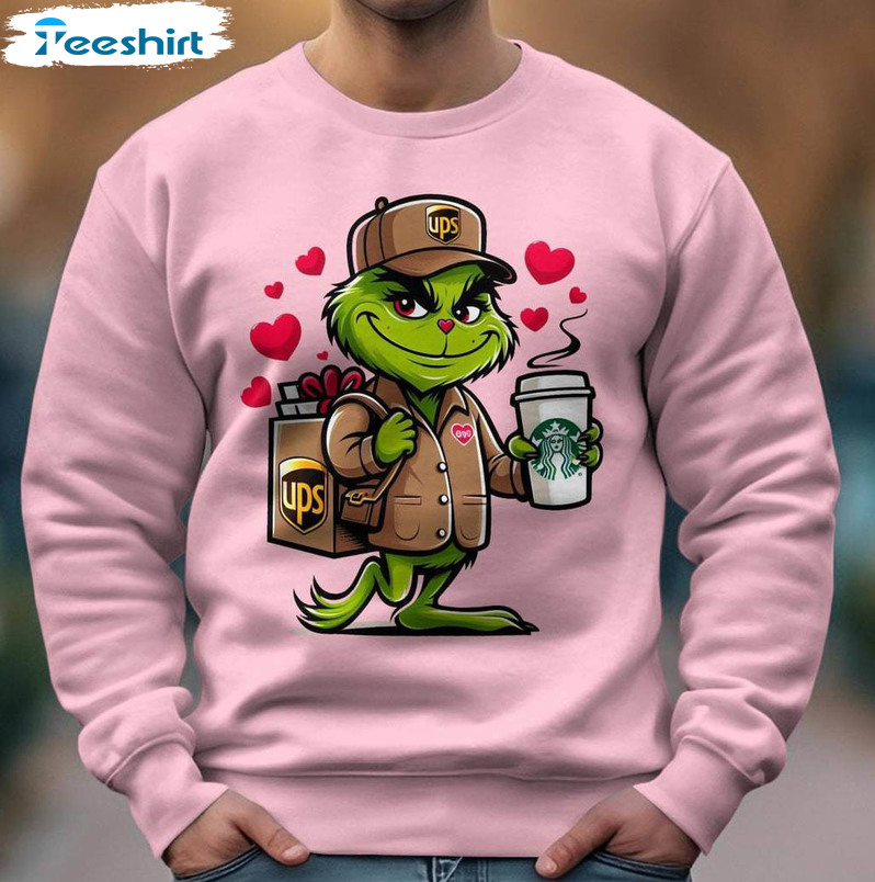 Must Have Grinch's Valentine Shirt, Love Delivered With Grinch Crewneck Long Sleeve