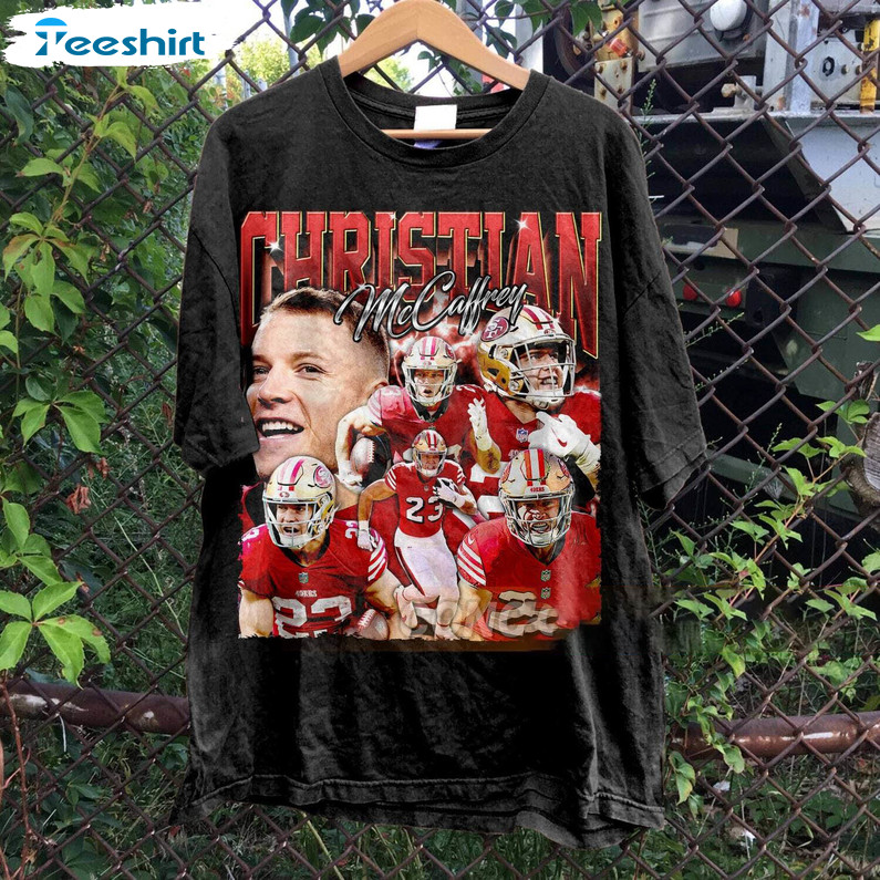 New Rare Christian Mccaffrey Shirt, Retro 49ers Long Sleeve Tee Tops