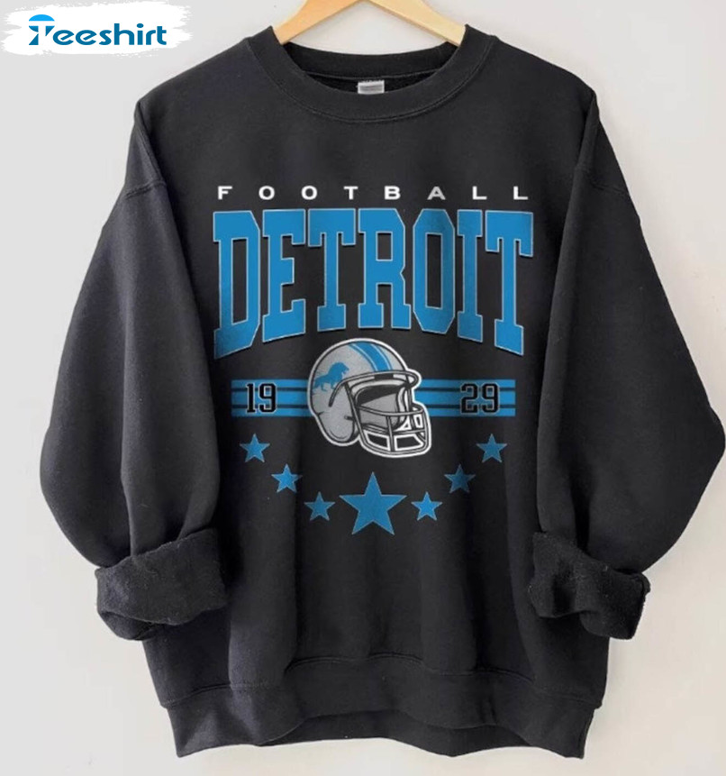 Trendy Detroit Lions Shirt, New Rare Detroit Football Long Sleeve Short Sleeve