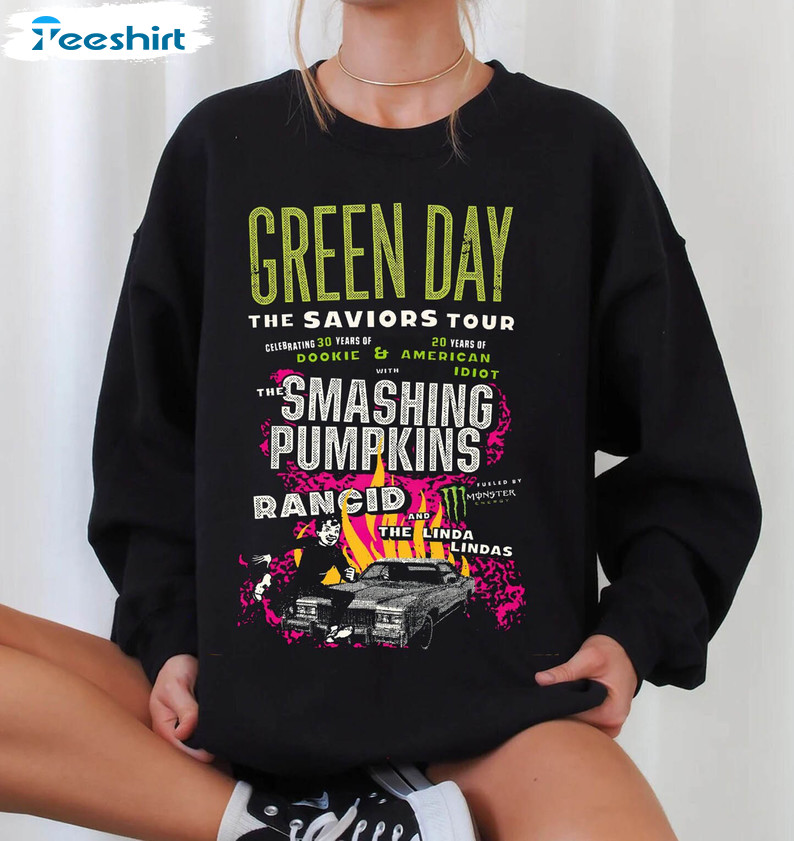 Retro Green Day Dookie Shirt, Comfort Smashing Pumkins Hoodie Short Sleeve