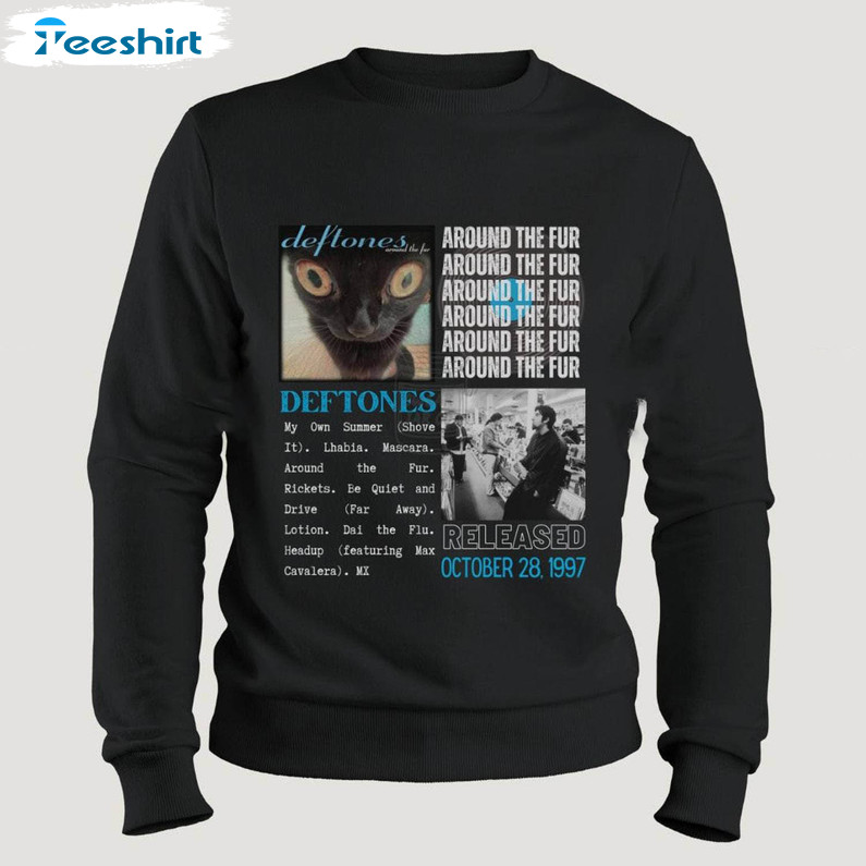 Retro Deftones Around The Fur Shirt, Deftones Jinx Cat Album Band T Shirt Sweater