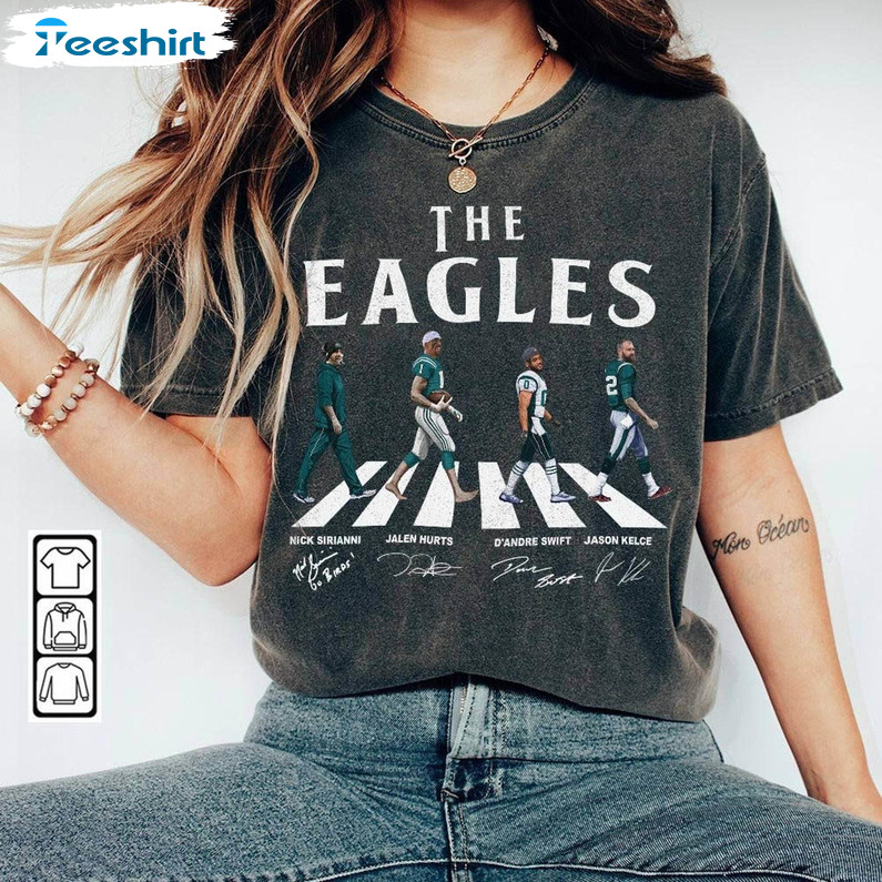 Comfort Philadelphia Eagles Shirt, The Eagles Walking Abbey Road T Shirt Tee Tops