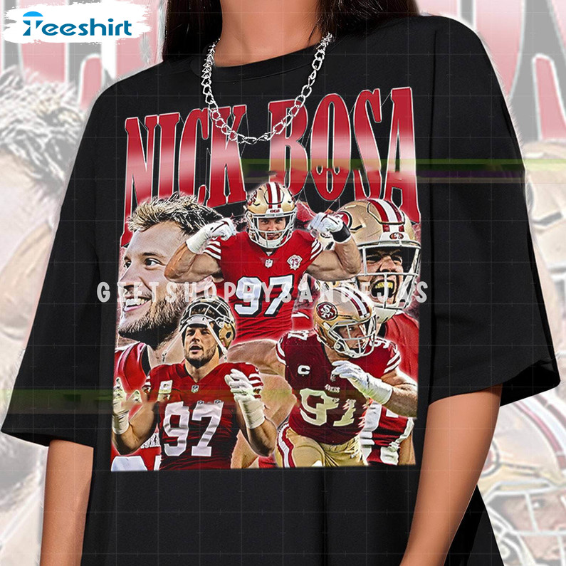 New Rare Nick Bosa Sweatshirt, Cool Design T Shirt Long Sleeve For Football Fans