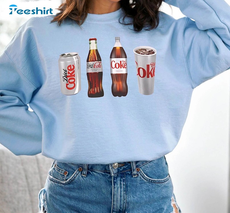 Cool Design Diet Coke Sweatshirt, Groovy Diet Coke Bottles Short Sleeve Tank Top