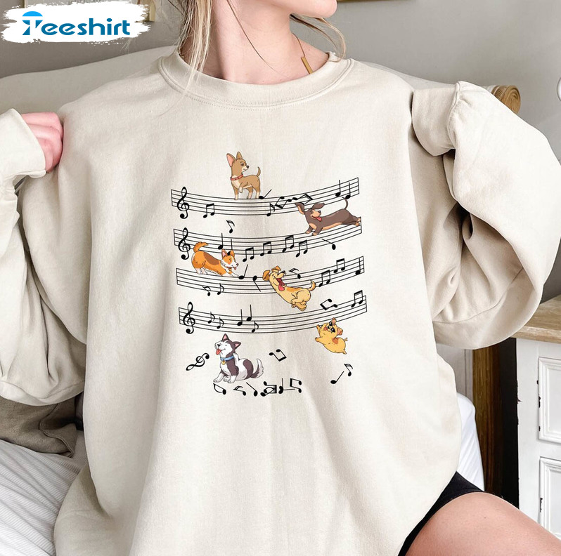 Must Have Dog With Music Note Sweatshirt, Music Teacher Sweater Tank Top