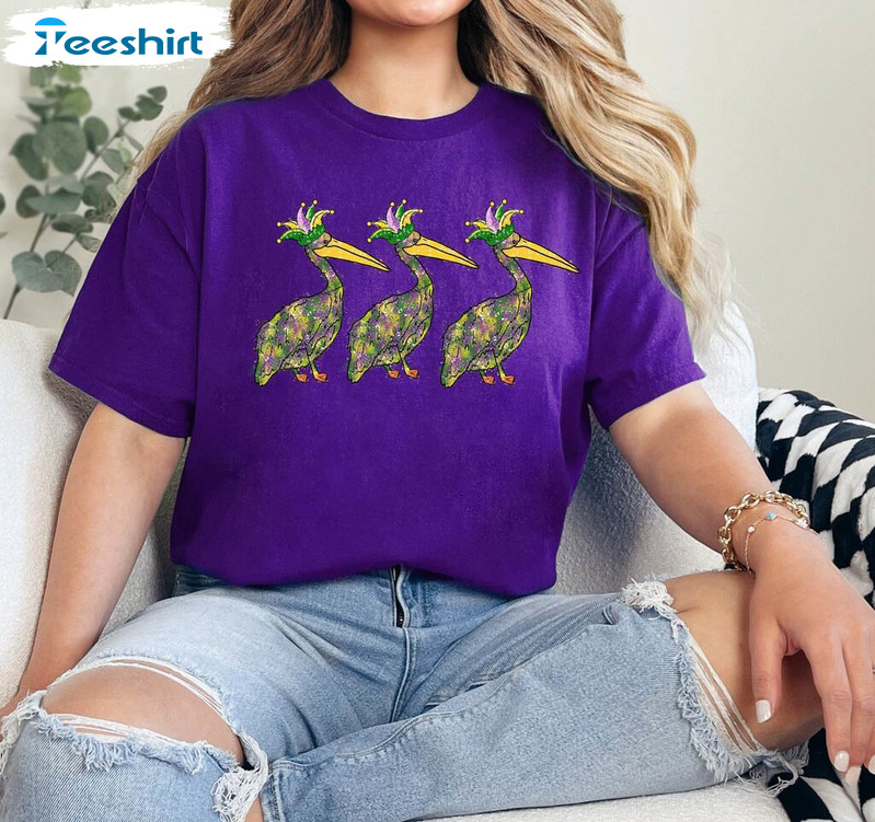 Limited Mardi Pelicans Sweatshirt , Creative Mardi Gras Shirt Long Sleeve