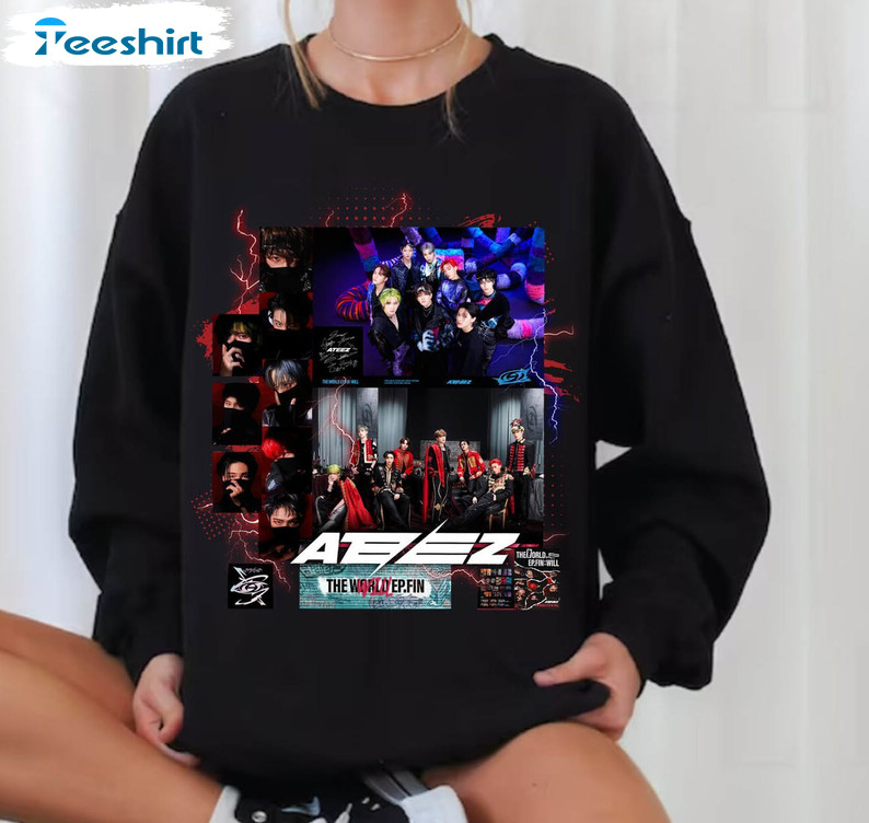 Cool Design Ateez World Tour Shirt, Ateez Inspirational Long Sleeve Tee Tops