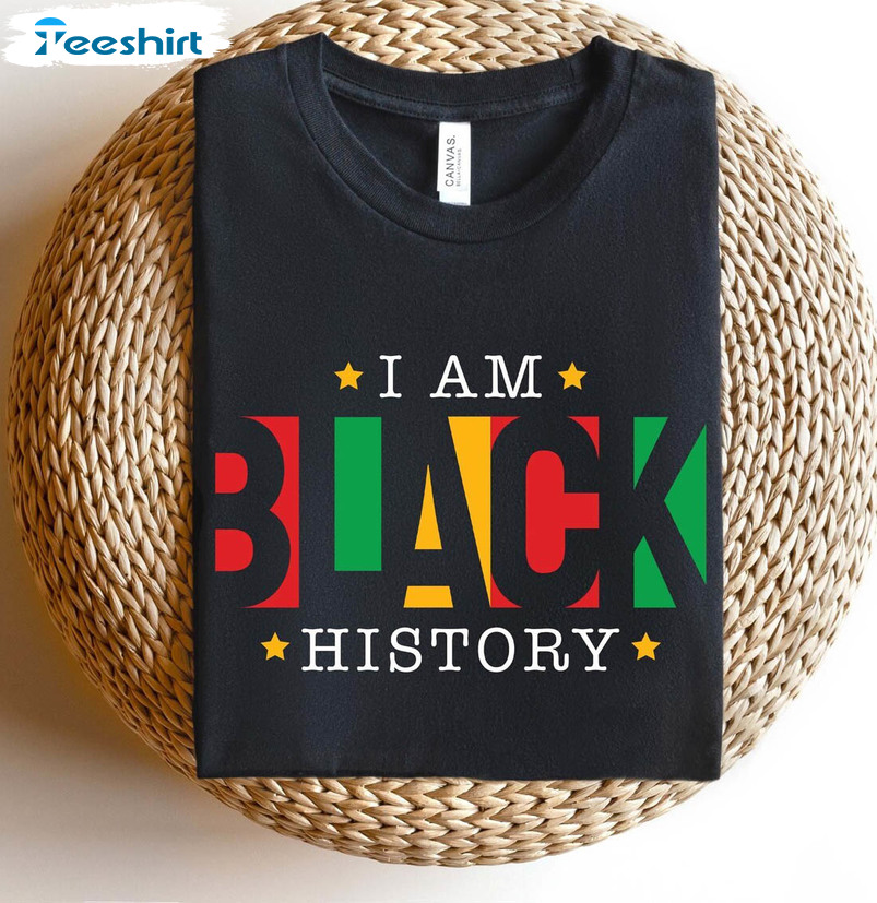 Vintage I Am Black History Shirt, African American Long Sleeve Unisex Hoodie