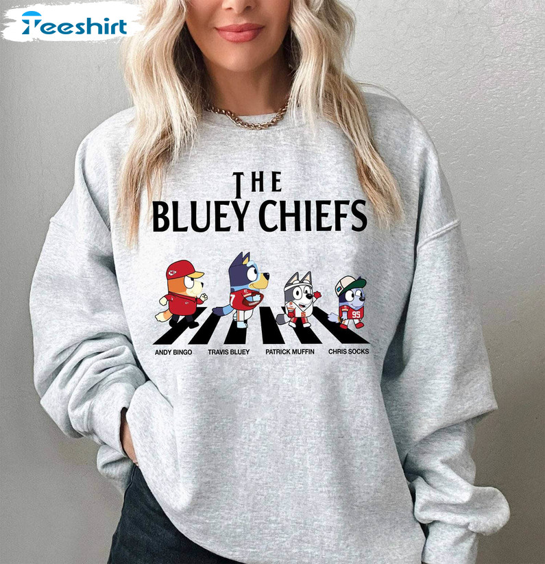Neutral The Bluey Chiefs Unisex Hoodie, Groovy Kansas City Chiefs Shirt Short Sleeve