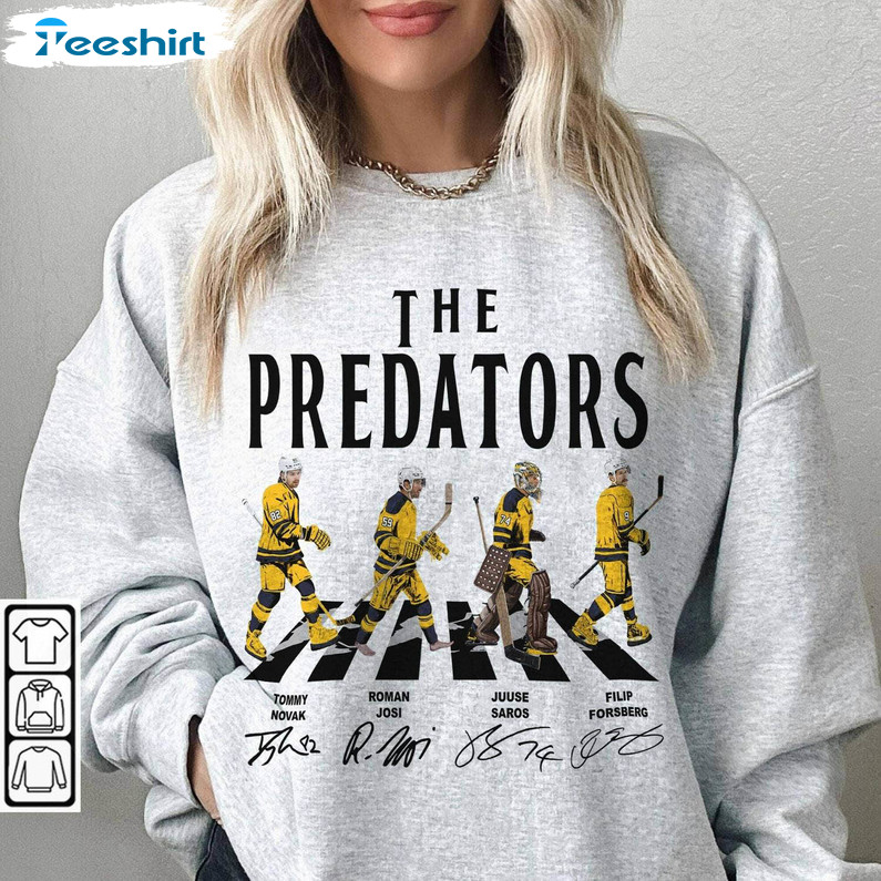 Must Have Predators Walking Abbey Road Sweatshirt , Nashville Predators Shirt Hoodie