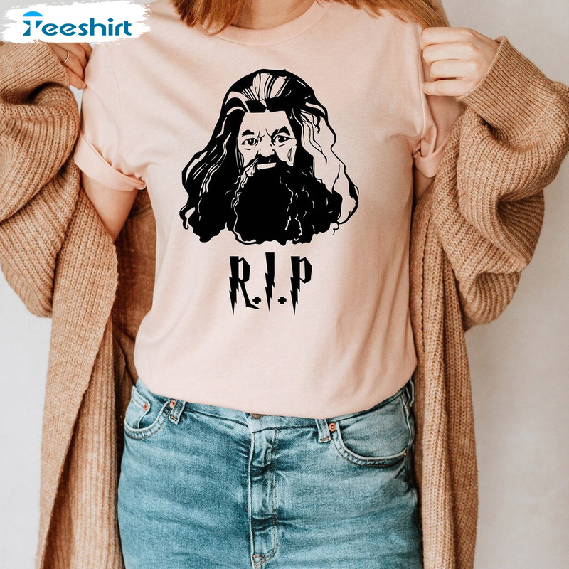 Robbie Coltrane Rip Shirt - Movie Character Wizarding Short Sleeve Crewneck