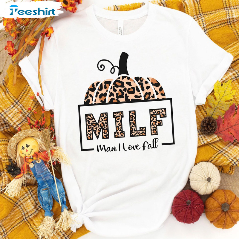 Leopard Pumpkin Shirt - Milf Fall Season Sweatshirt Unisex Hoodie