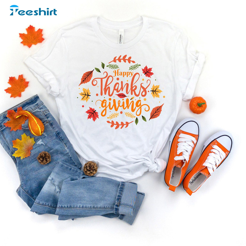 Thanksgiving Shirt - Autumn Vacation Sweatshirt Short Sleeve For Family