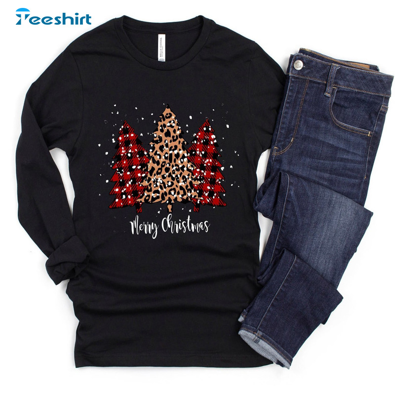 Plaid Christmas Tree Sweatshirt - Merry Christmas Vintage Design Shirt Unisex Hoodie