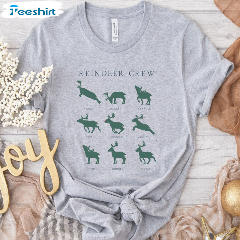 Reindeer Crew Sweatshirt - Christmas Reindeer Unisex T-shirt Short Sleeve