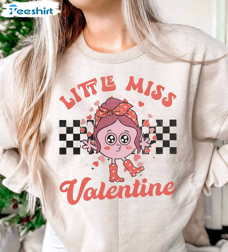 Groovy Girls Hoodie, Creative Little Miss Valentine Shirt Short Sleeve