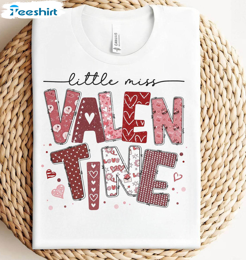 Vintage Bundle Romantic Sweatshirt , Trendy Little Miss Valentine Shirt Short Sleeve