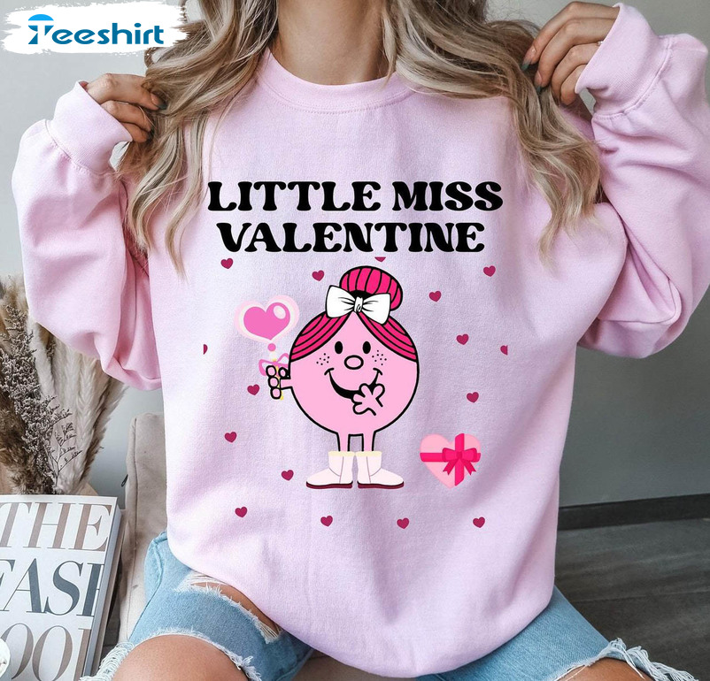 Cute Little Miss Valentine Shirt, Funny Valentines Day Long Sleeve Tee Tops