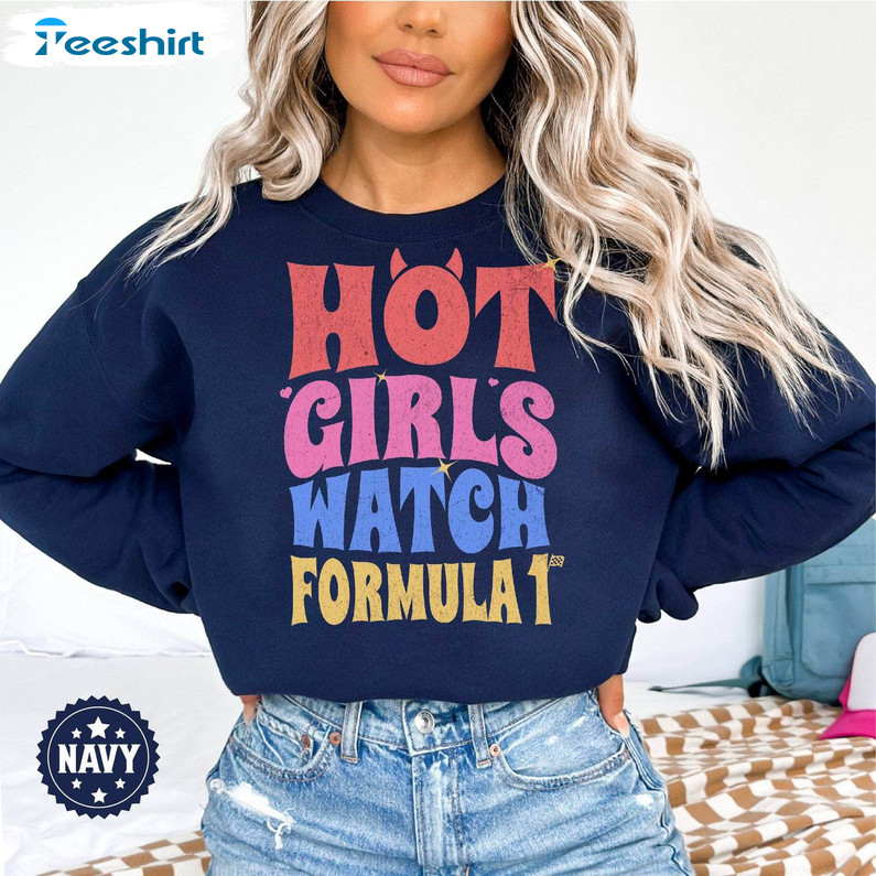 Groovy Formula 1 Sweatshirt , Creative Hot Girl Watch F1 Shirt Long Sleeve