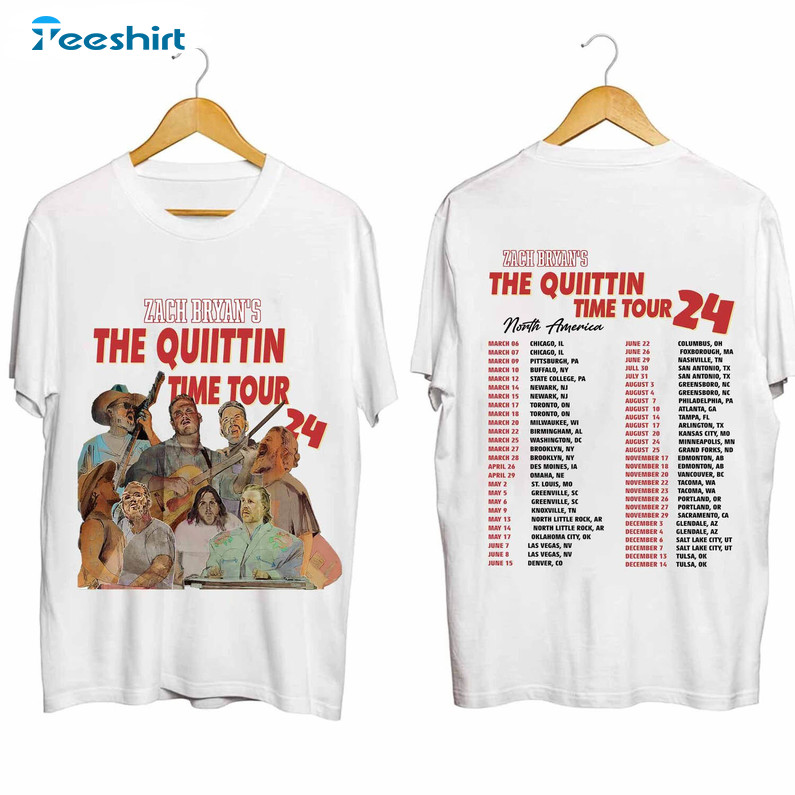 Limited The Quittin Time 2024 T Shirt, Neutral Zach Bryan Tour Shirt Unisex Hoodie