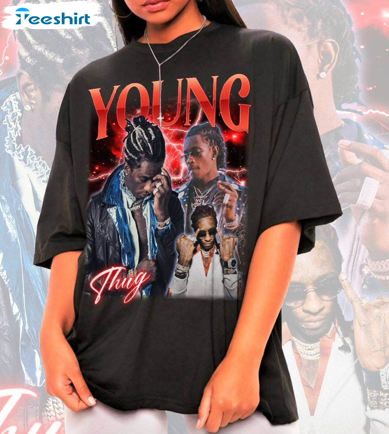 Retro Young Slatt Thug T Shirt , Unique Young Thug Shirt Short Sleeve Long Sleeve