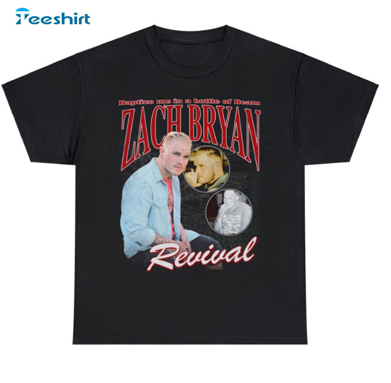 Modern Zach Bryan Revival Bootleg T Shirt, Retro Zach Bryan Tour Shirt Short Sleeve
