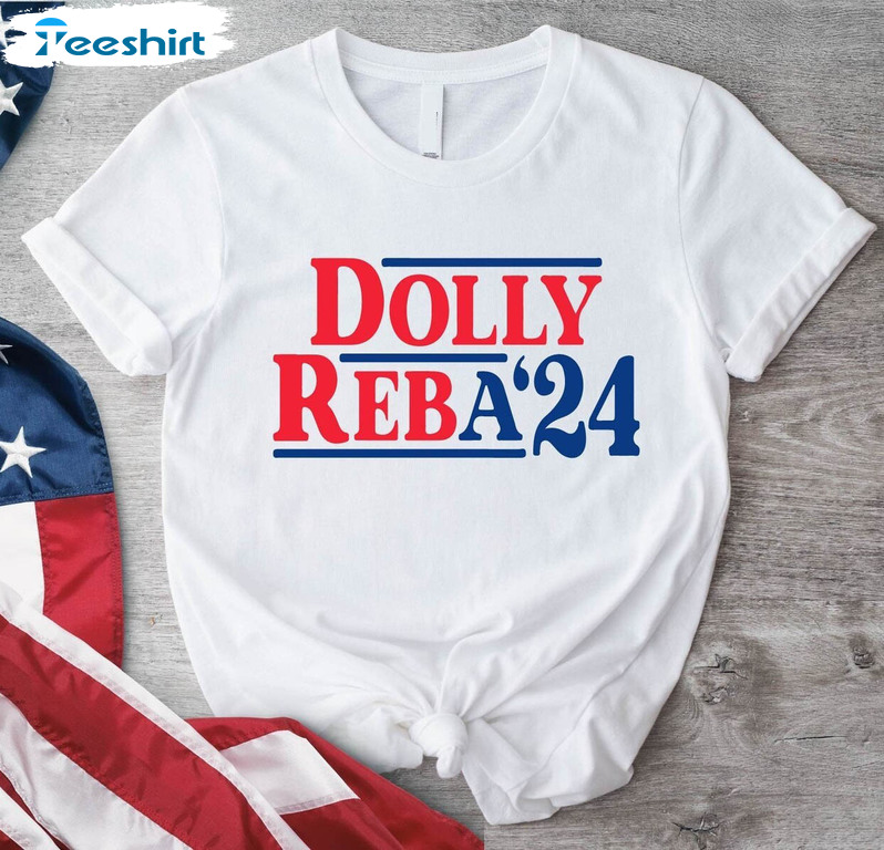 Dolly Reba 2024 Vintage Shirt, Funny Election Short Sleeve Unisex Hoodie