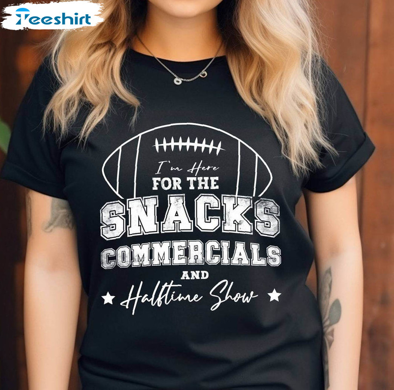 Retro I’m Just Here For The Snacks Halftime Show Shirt, Football T Shirt Long Sleeve