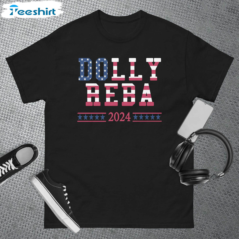 Creative Dolly Reba 2024 Shirt, New Rare America Flag Tee Tops Long Sleeve