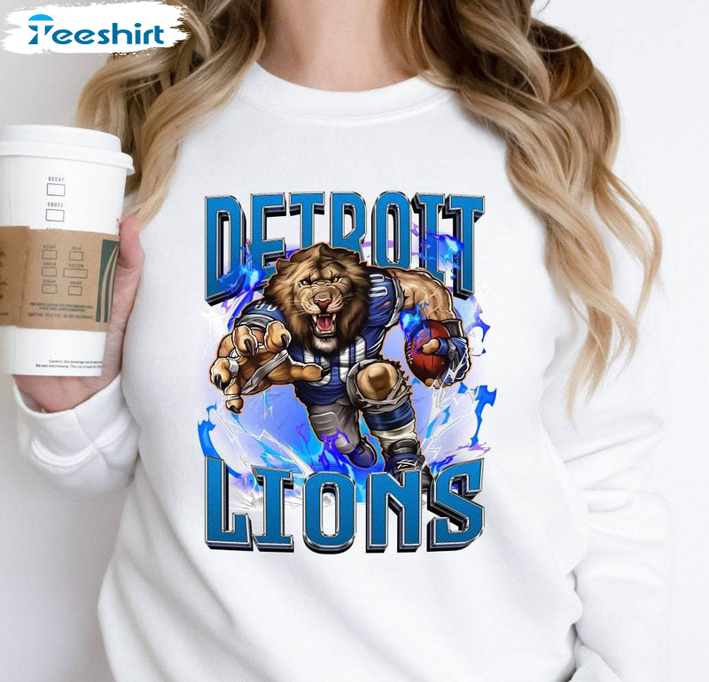 Cool Design Detroit Lions Shirt, Groovy Football Unisex T Shirt Long Sleeve