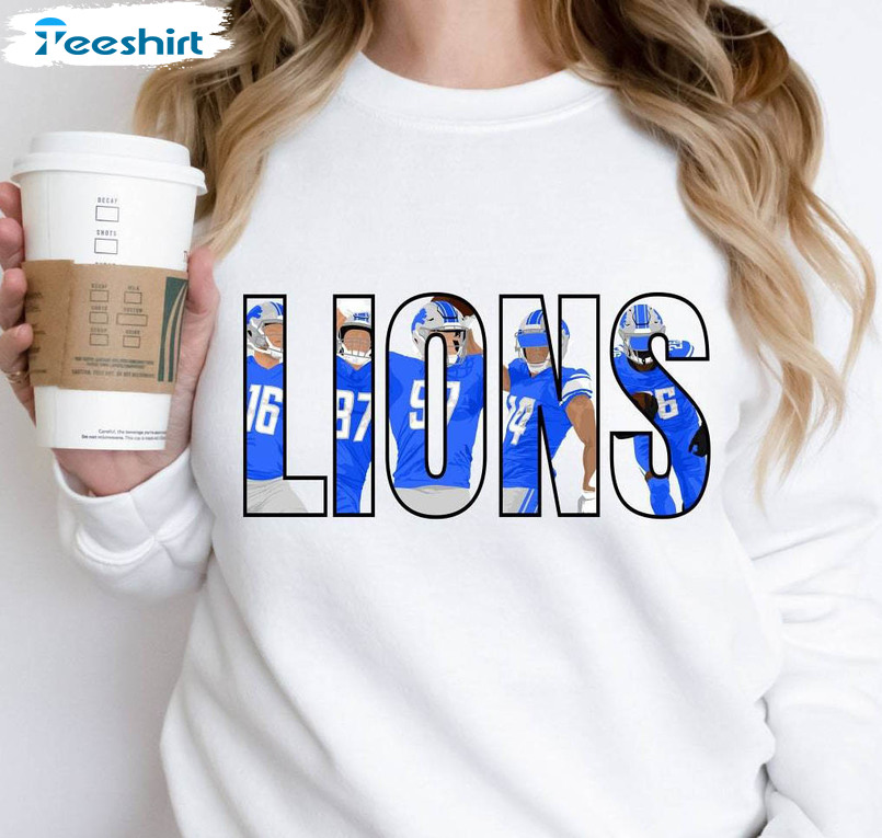 New Rare Detroit Lions Shirt, Trendy Lions Football Unisex Hoodie Crewneck