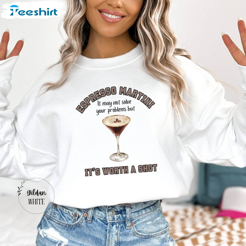 Funny Martini Sweatshirt , Groovy Espresso Martini Long Sleeve Hoodie