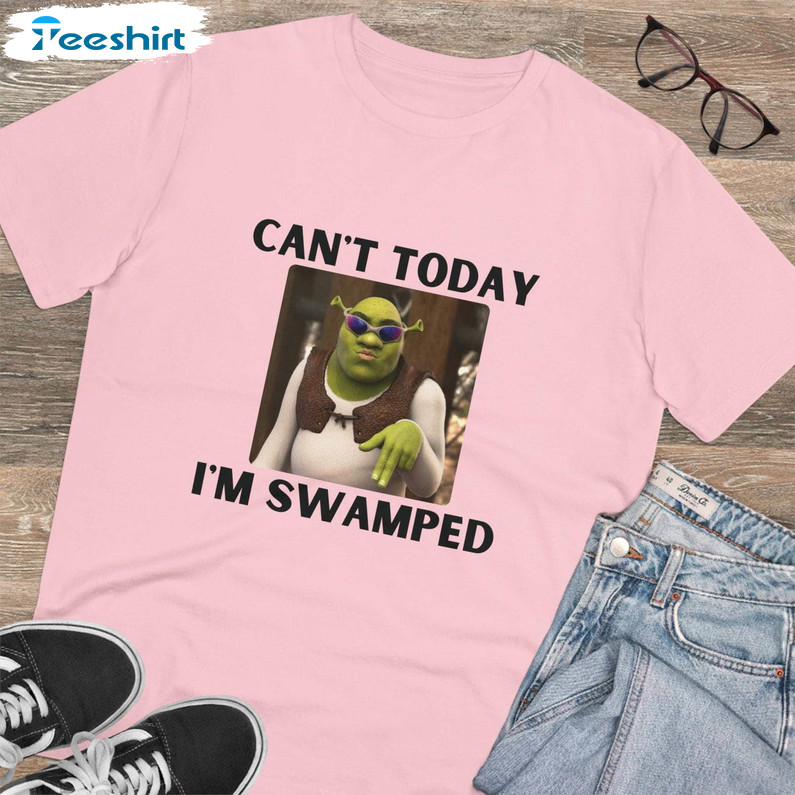 Vintage Can't Today I'm Swamped Shirt, Funny Meme Crewneck Long Sleeve