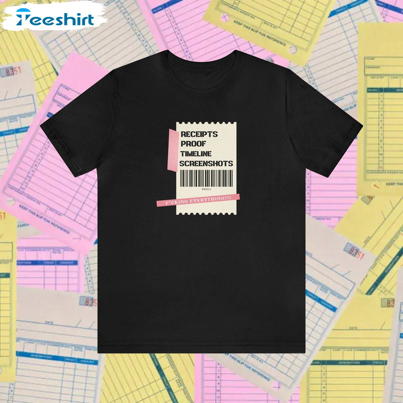 Groovy Receipts Proof Timeline Screenshots Shirt, Quotes Short Sleeve Tee Tops