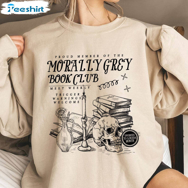 New Rare Morally Grey Book Club Shirt, Spooky Season Sweatshirt Long Sleeve