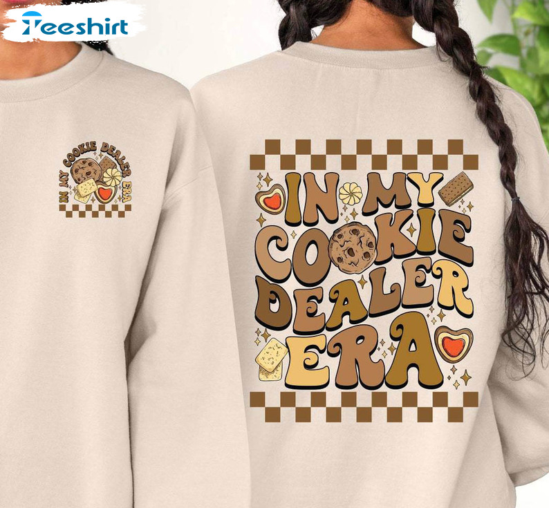 Comfort Cookie Dealer Shirt, Groovy In My Cookie Dealer Era Crewneck Unisex Hoodie