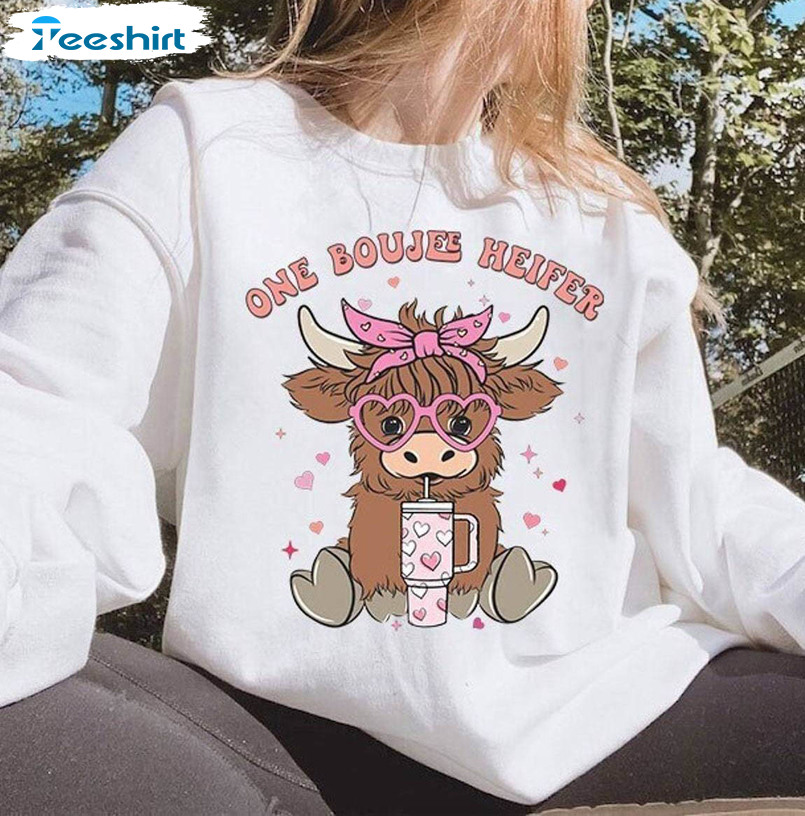 Cute Heifer Valentine Sweater, Unique One Boujee Heifer Shirt Long Sleeve