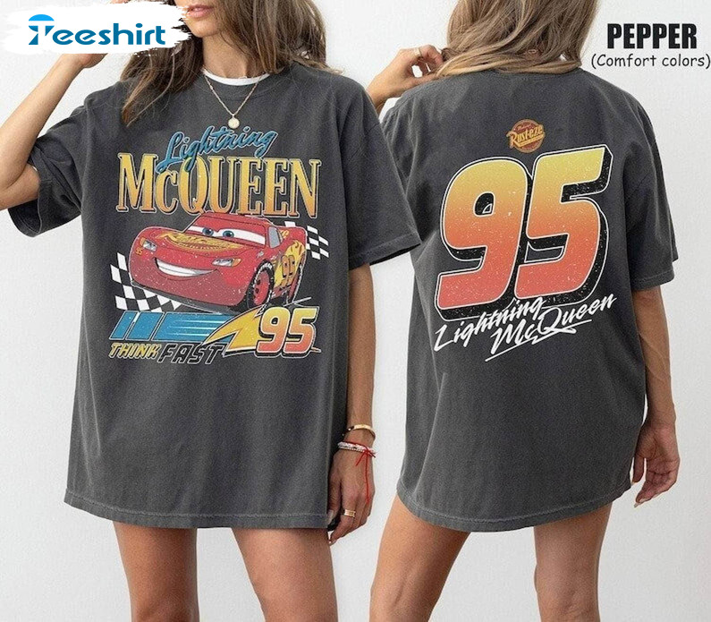 Must Have Disney Cars Land Sweatshirt , Cute Lightning Mcqueen Shirt Short Sleeve