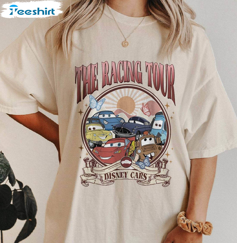 Unique Pixar Cars The Racing Tour Sweatshirt , Lightning Mcqueen Shirt Long Sleeve