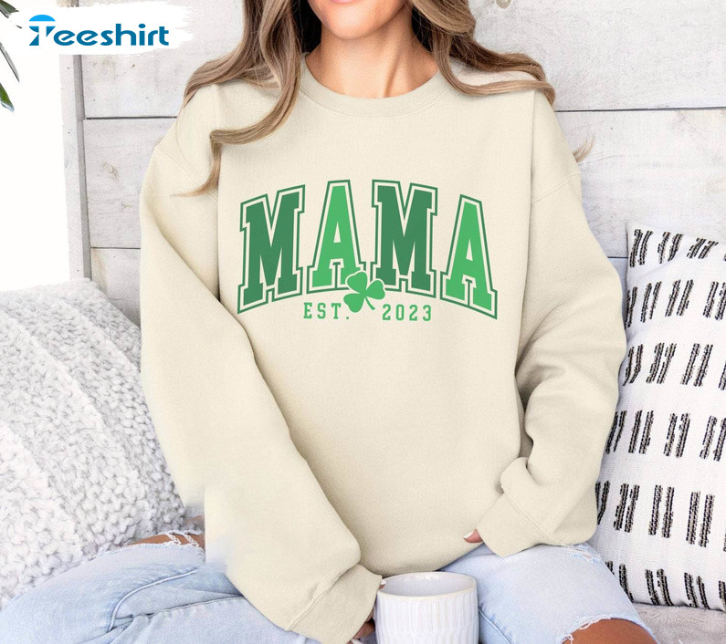 Mama Shamrocks Inspirational Sweatshirt , One Lucky Mama Shirt Short Sleeve