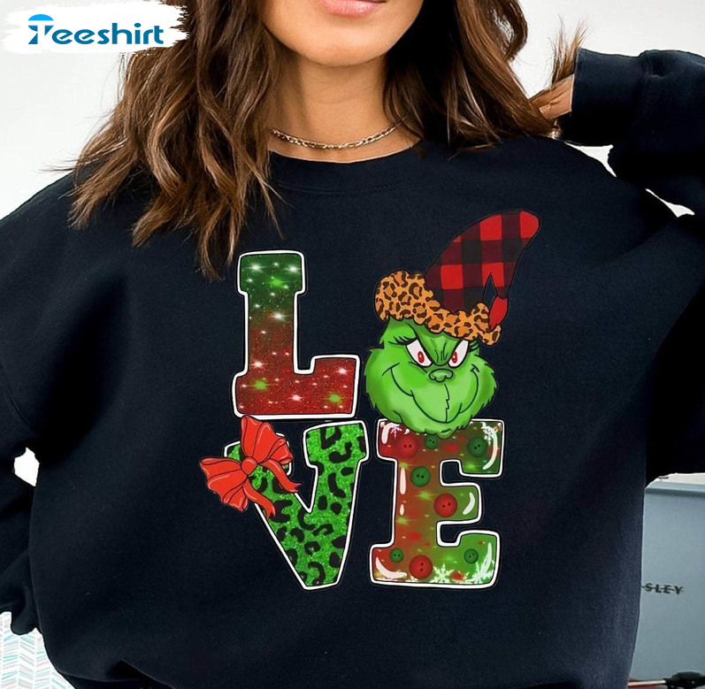 New Rare Grinch's Valentine Shirt, Groovy Love Unisex Hoodie Crewneck