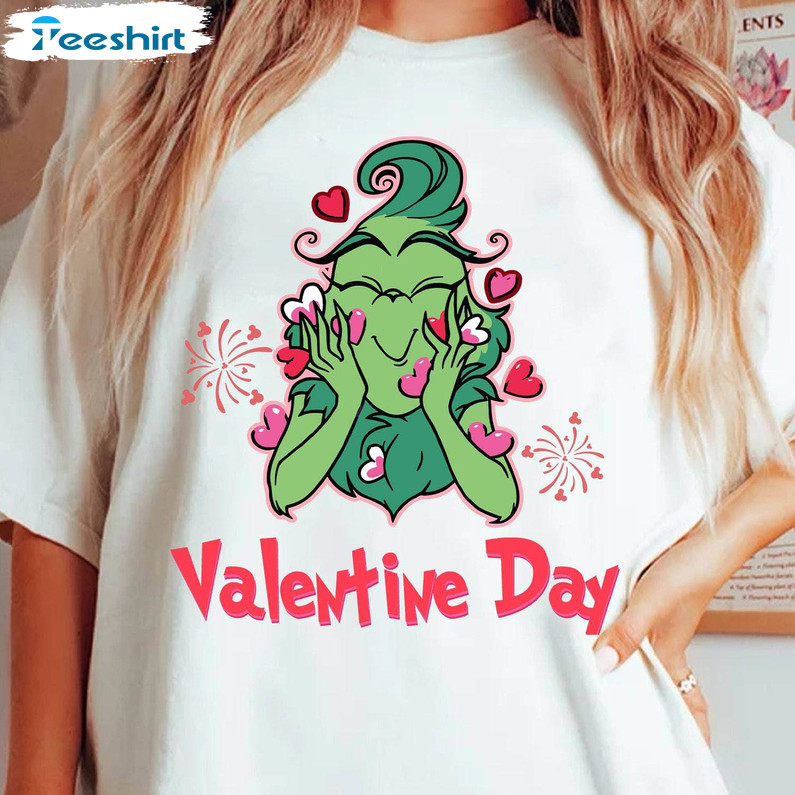 Vintage Grinch's Valentine Shirt, Lady Valentine Crewneck Unisex Hoodie