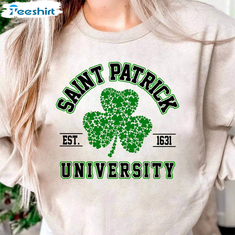 Creative Shamrock Sweatshirt , Groovy Saint Patrick University Shirt Unisex Hoodie