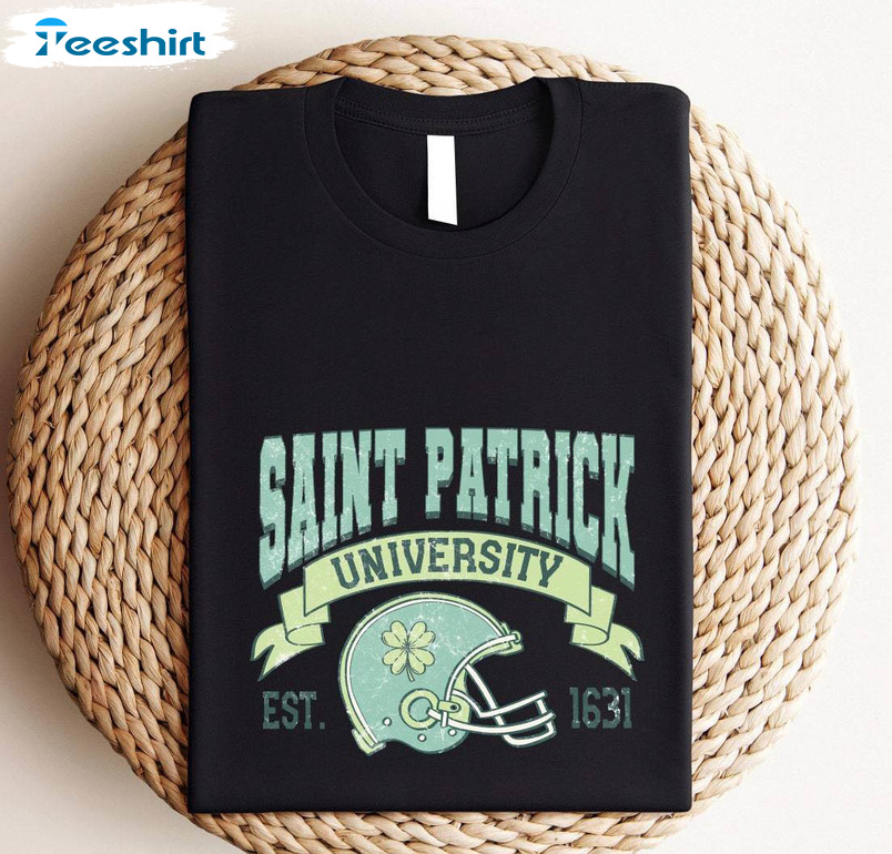 Cool Design Saint Patrick University Shirt, Cute Shamrock Long Sleeve Tank Top