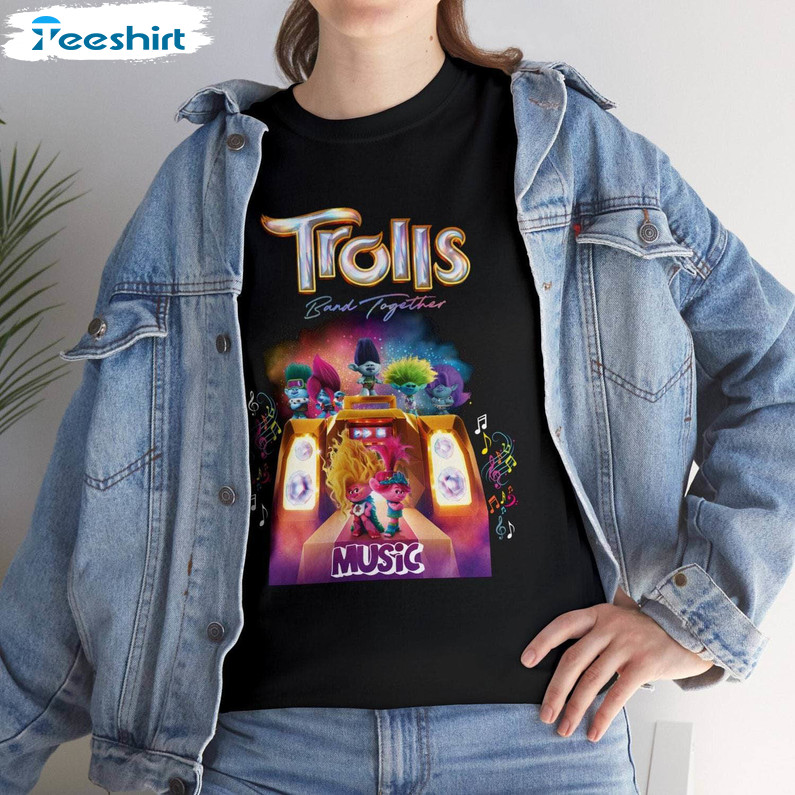 Groovy Trolls Band Together Shirt, Unique Short Sleeve T Shirt Matching Family