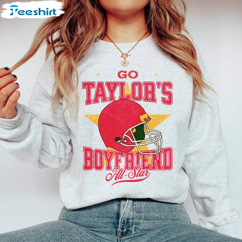 New Rare Go Taylor's Boyfriend Sweatshirt, All Star Crewneck Short Sleeve