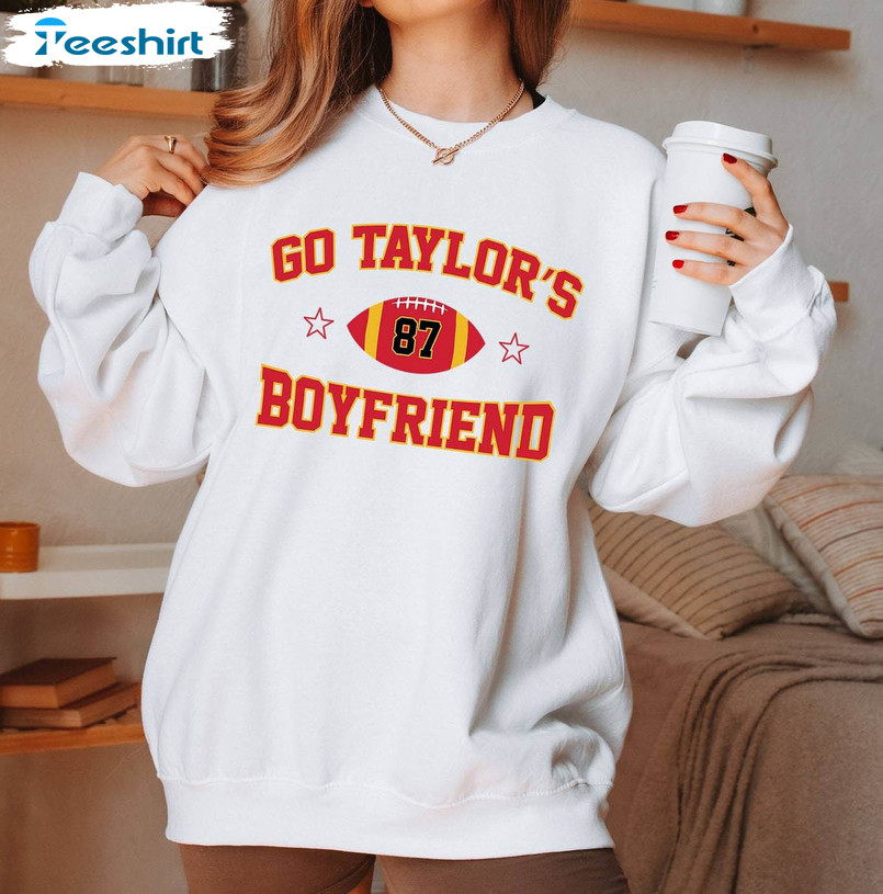 Creative Go Taylor's Boyfriend Sweatshirt, Groovy Taylor And Kelce Hoodie Tank Top