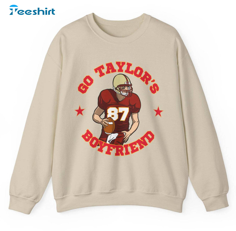 Vintage Go Taylor's Boyfriend Sweatshirt, Awesome Football Crewneck Long Sleeve