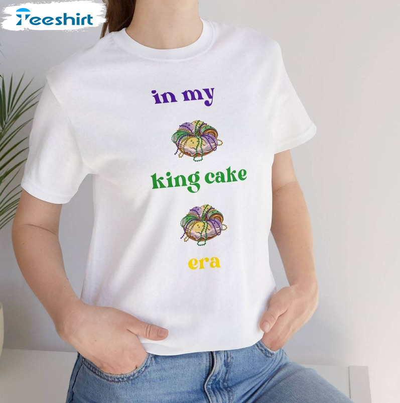 In My King Cake Era Shirt, Cute Mardi Gras Short Sleeve Tank Top