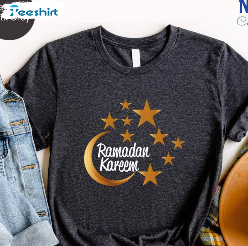 Ramadan Kareem Crescent Moon Muslim Stars Shirt, Ramadan Mubarak Muslim Hoodie T Shirt